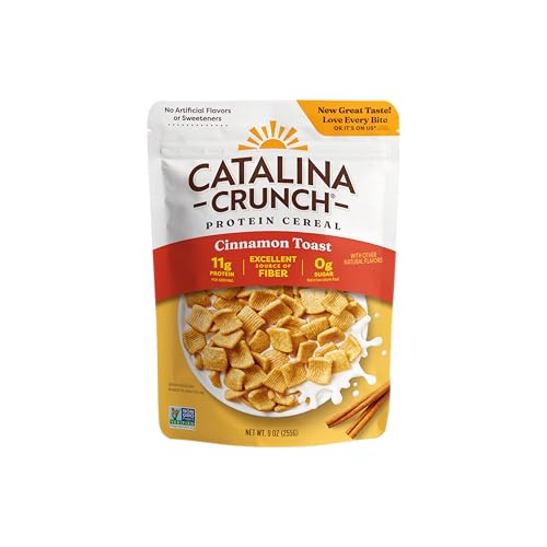Catalina Crunch Protein Cereal | Sugar Free Breakfast Cereal with 11g of Protein | Gluten Free, Keto Friendly | Cinnamon Toast – 9 oz. Bag (Pack of 1)
