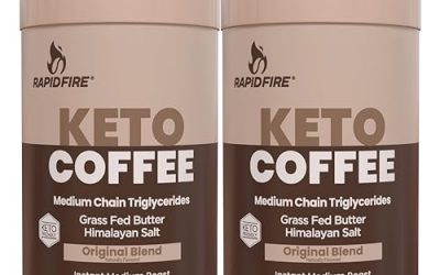 Rapid Fire Keto Coffee 2 Pack, Instant Keto with MCT Oil, Grass Fed Butter & Himalayan Salt – Low Carb Butter Coffee for Energy, Focus, Metabolism Support, Ketosis Lifestyle, 30 Servings, 2 Pack