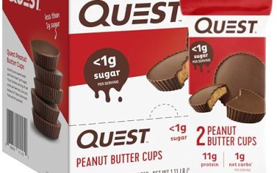 Quest Nutrition Peanut Butter Cups, 11g Protein, 1g Sugar, Low Carb, Gluten Free, Keto Friendly, 12 Count