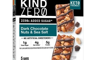 KIND ZERO Added Sugar Bars, Dark Chocolate Nuts and Sea Salt, Keto Friendly Snacks, Gluten Free, 5g Protein, 5 Count