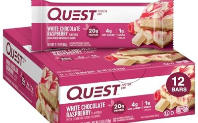 Quest Nutrition- High Protein, Low Carb, Gluten Free, Keto Friendly, 12 Count White Chocolate Raspberry