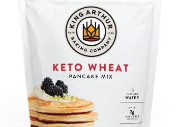 King Arthur Keto Wheat Pancake Mix: Low Carb, High Protein Breakfast Solution – Just Add Water for Fluffy Pancakes or Waffles – Non-GMO, Kosher Certified, 12 oz Pouch