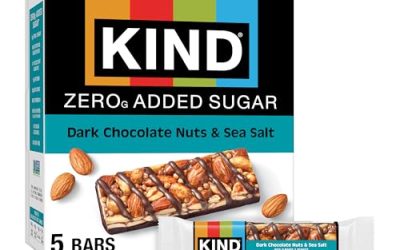 KIND ZERO Added Sugar Bars, Dark Chocolate Nuts and Sea Salt, Keto Friendly Snacks, Gluten Free, 5g Protein, 5 Count