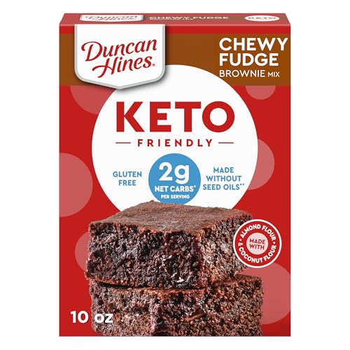 Duncan Hines Keto Friendly Brownie Mix, Chewy Fudge, Zero Added Sugar, Gluten Free, 10 oz.