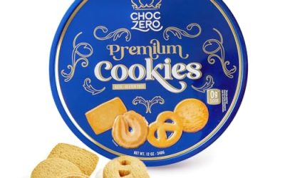 ChocZero Keto Butter Cookies – Sugar Free Danish Shortbread Gift – Gluten Free, Low Carb (1 tin, 12 oz)