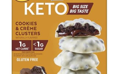 Atkins Keto Cookies & Crème Clusters, Gluten Free, High Fiber, Low Carb, Keto Friendly, 8 Count