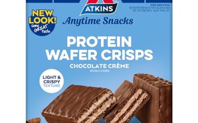 Atkins Chocolate Crème Protein Wafer Crisps, Protein Dessert, 4g Net Carb, 1g Sugar, High in Fiber, Keto Friendly, 5 Count