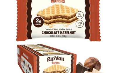 Rip Van Chocolate Hazelnut Wafer Cookies, Keto, Non-GMO, Healthy Snacks, Low Carb & Low Sugar (2g), Low Calorie, Vegan, 16 Count